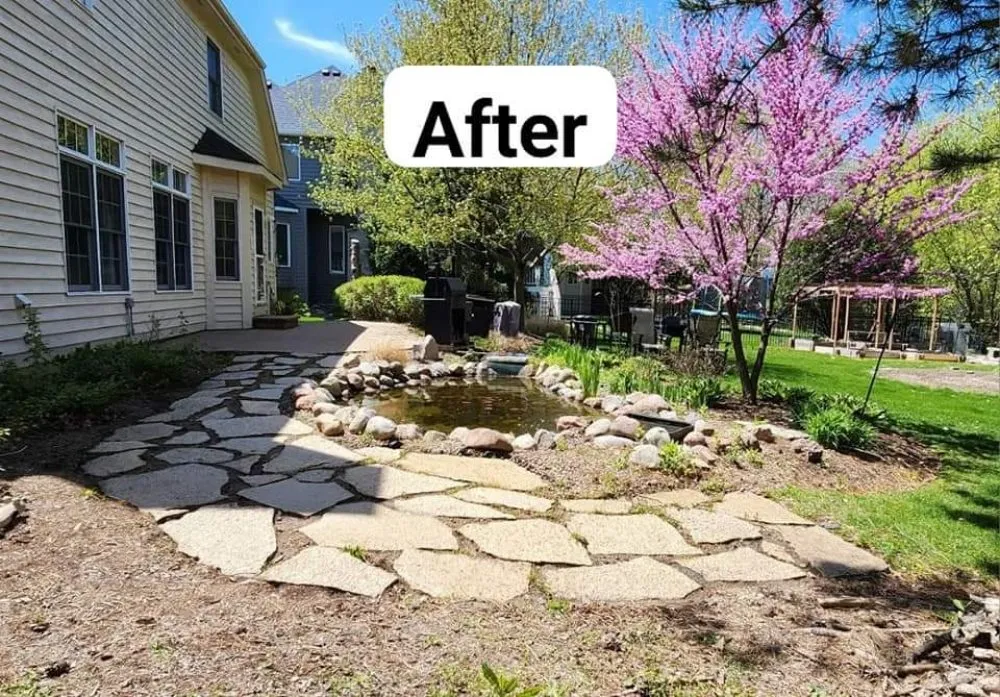 Custom garden landscaping with custom design in Aurora, IL by Hardscapes Innovation