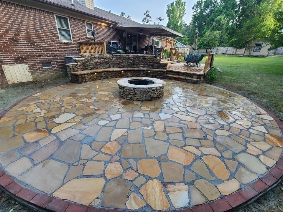 Trusted lawn mowing service with custom design across Evans, GA - Harkins Landscape