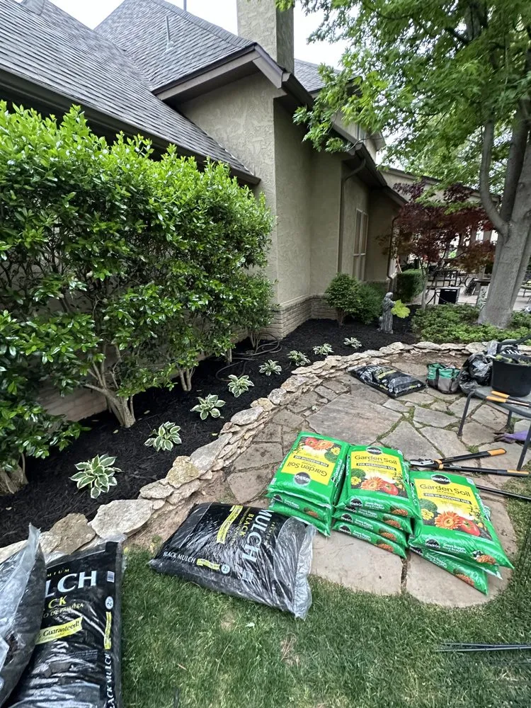 Custom outdoor landscaping for residential properties in Jenks, OK by Harper’s Lawn Care