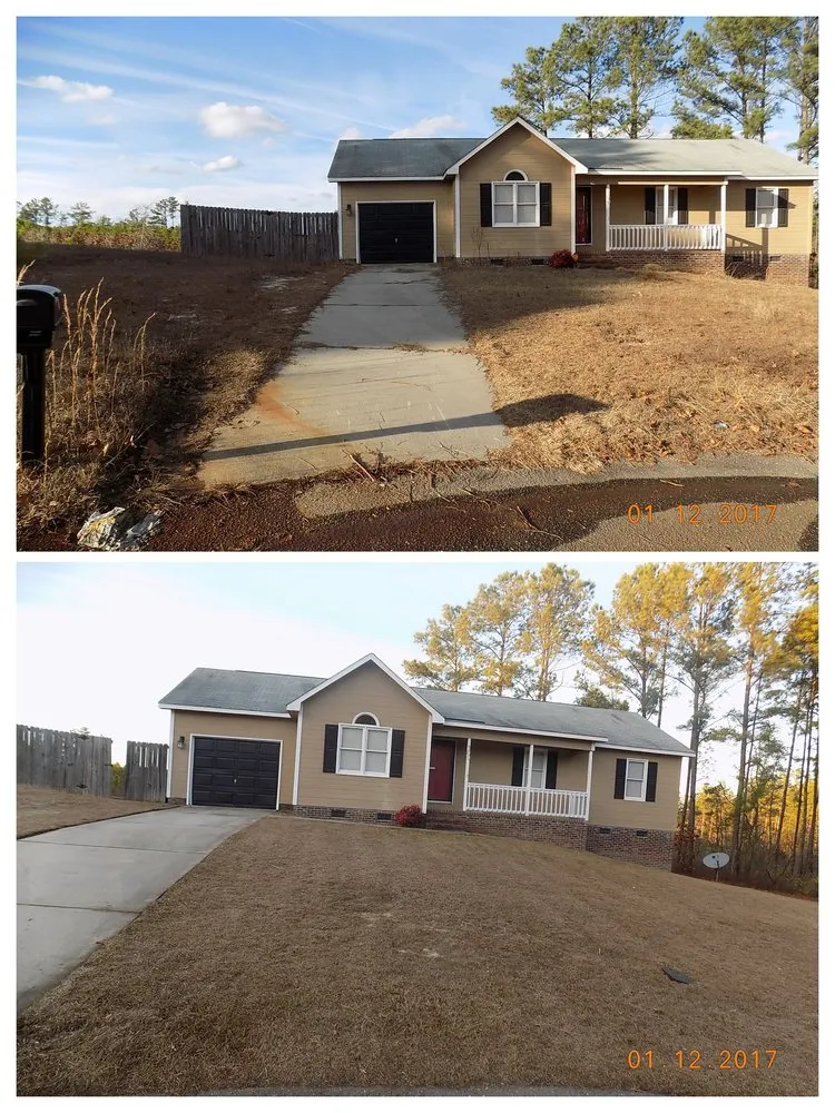 Local landscape installation in Fayetteville, NC by Harris & Harris Lawncare