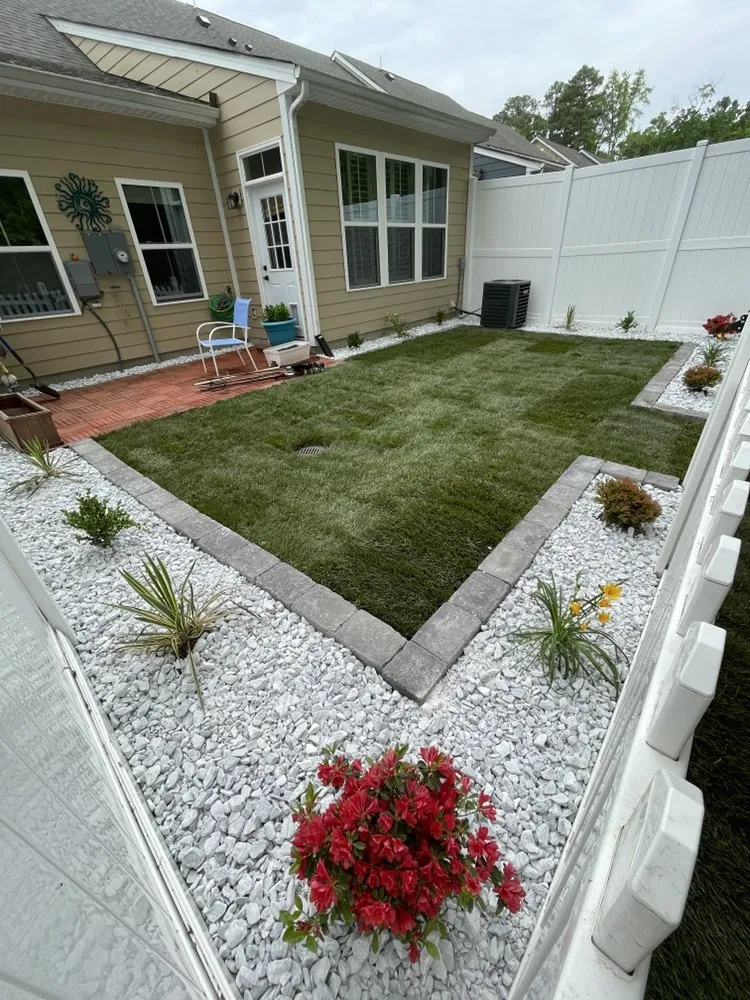 Affordable lawn mowing service for beautiful yards in Chesapeake, VA by Harris Landscapes