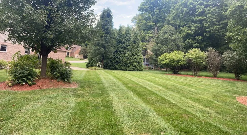 Custom landscape installation in Dayton, OH by Harris Lawn Care