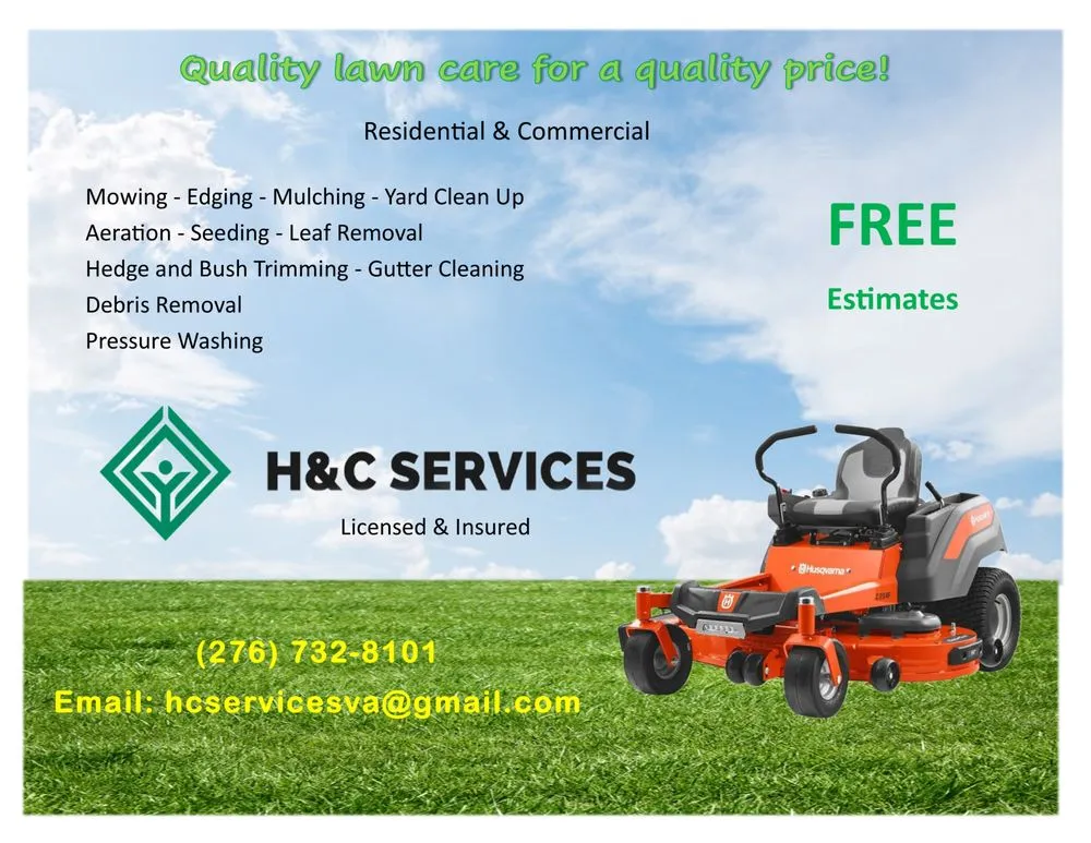 Affordable lawn care service in Stanleytown, VA by H&C Services