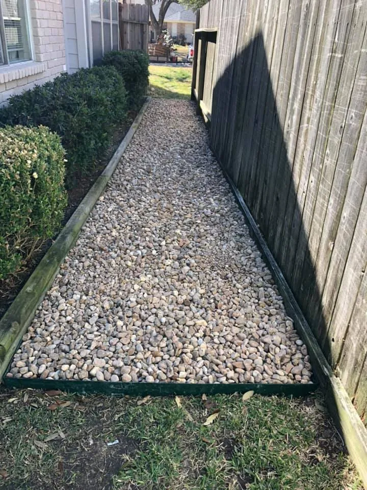 Custom landscape installation in Cypress, TX by Hector Hernandez Landscaping