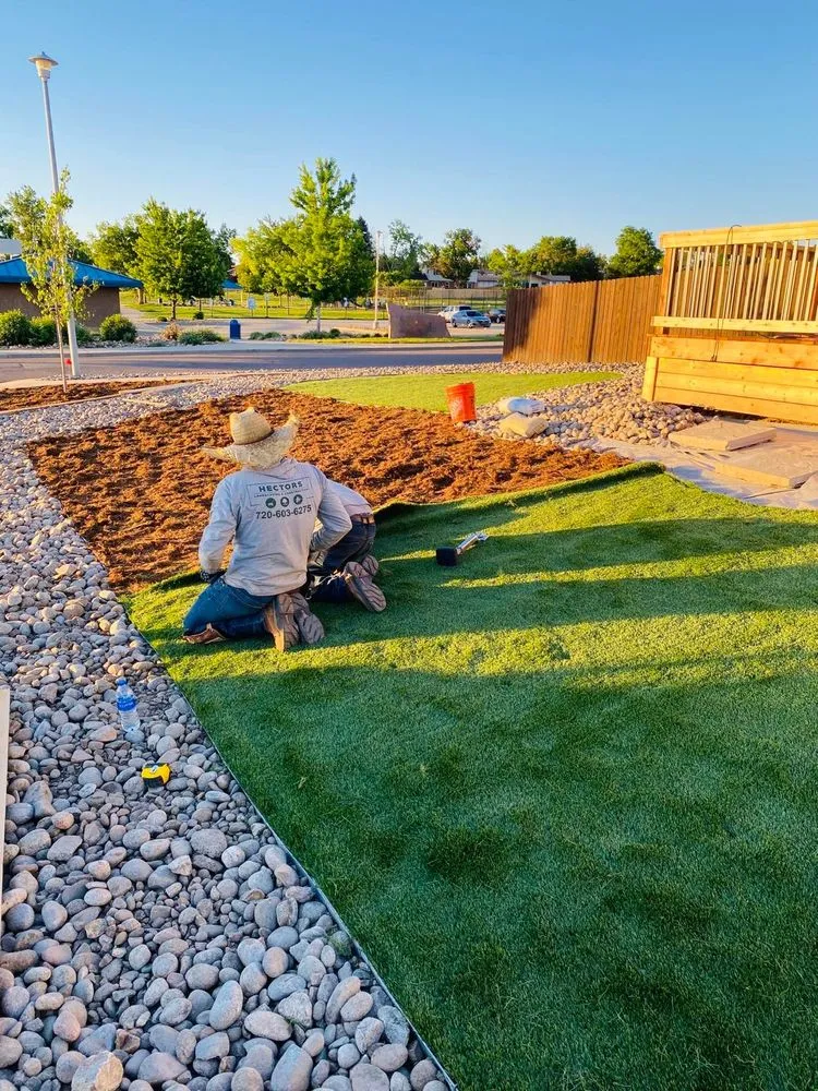Professional yard maintenance with custom design in Federal Heights, CO by Hector's Landscaping and Construction