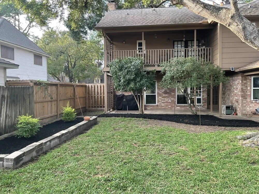Professional landscape installation in Houston, TX by Hector's Landscaping