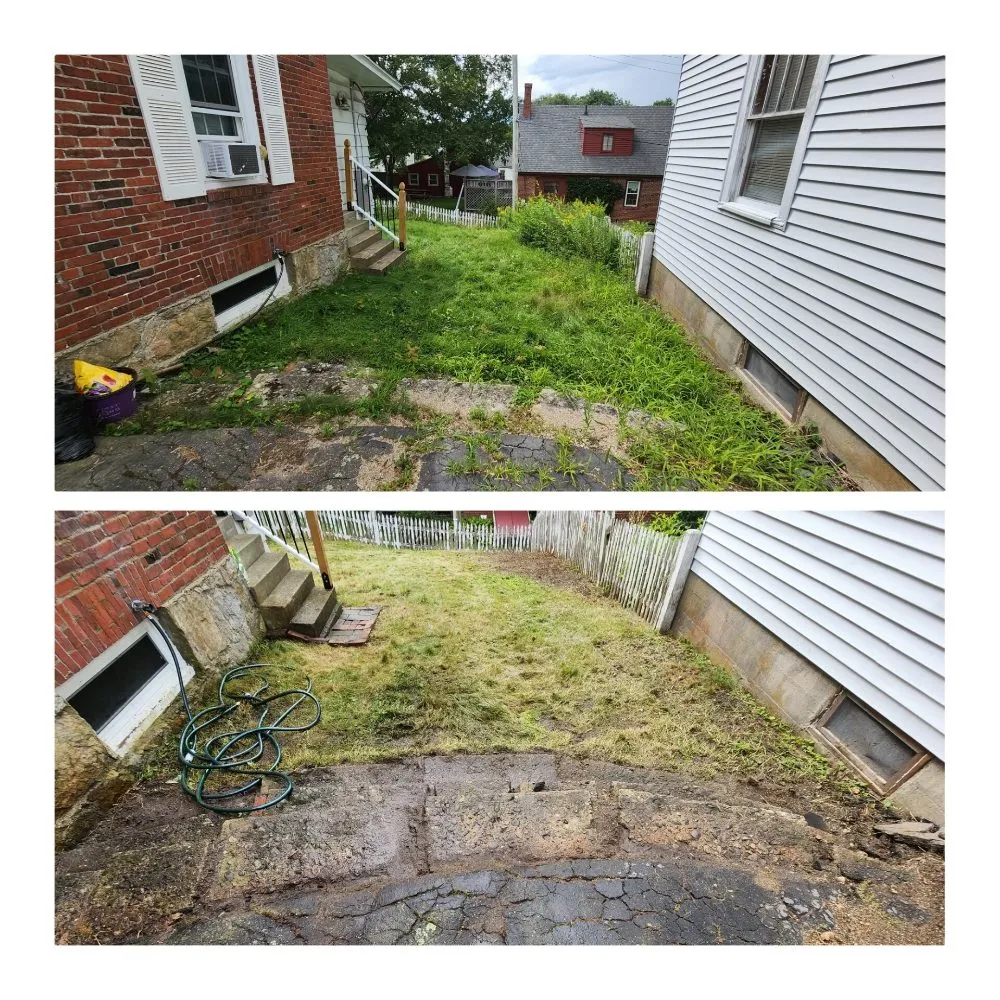 Custom landscape installation in Nobleboro, ME by Helping Hands Property Services