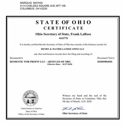 Henry and Mathis Landscaping Logo