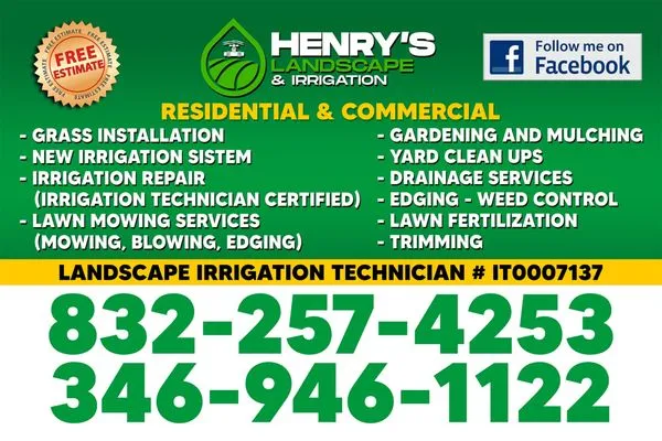 Henry’s landscape & irrigation Logo