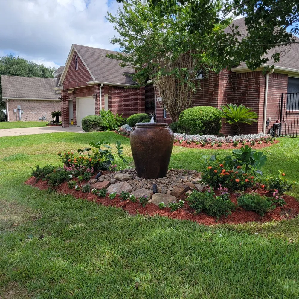 Custom landscape installation for residential properties in Houston, TX by Herrera’s Landscaping