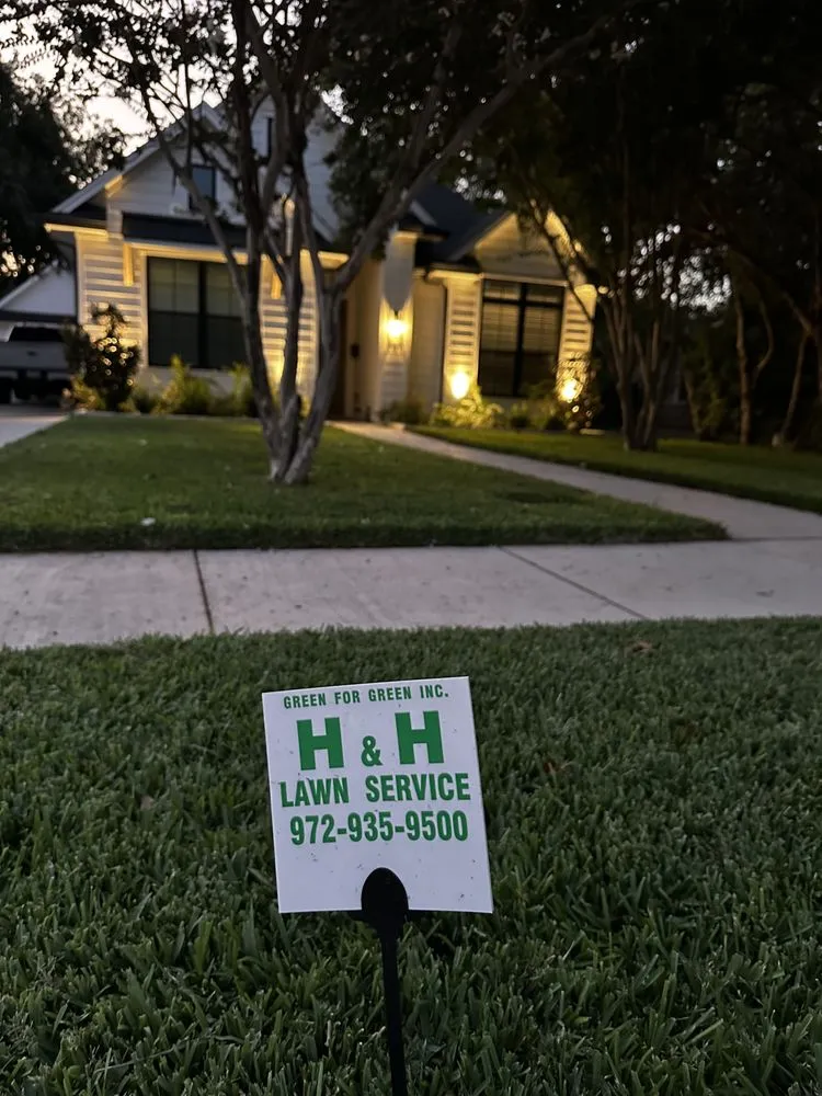 Affordable landscaping services in Waxahachie, TX by H&H Lawn Service Green for Green