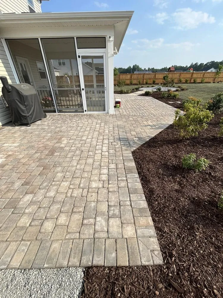Custom outdoor landscaping for residential properties across Four Oaks, NC - Higgins Lawn N Landscape Service