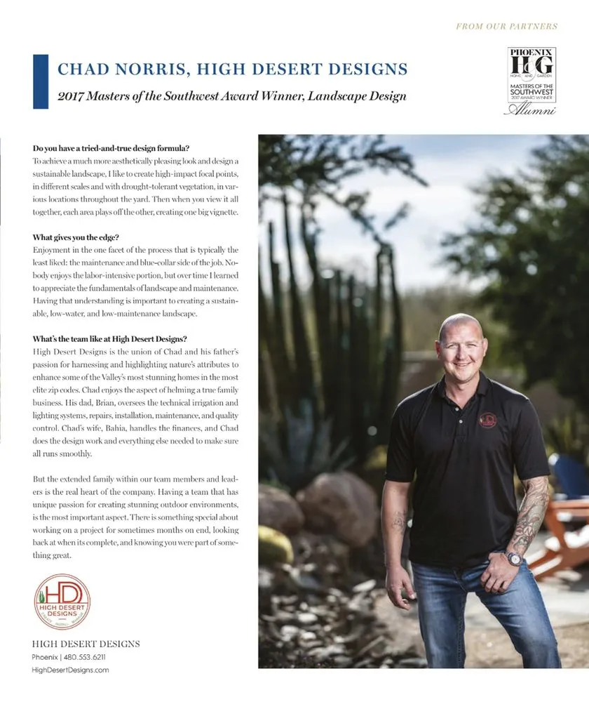 Affordable yard cleanup service with custom design in Phoenix, AZ by High Desert Designs