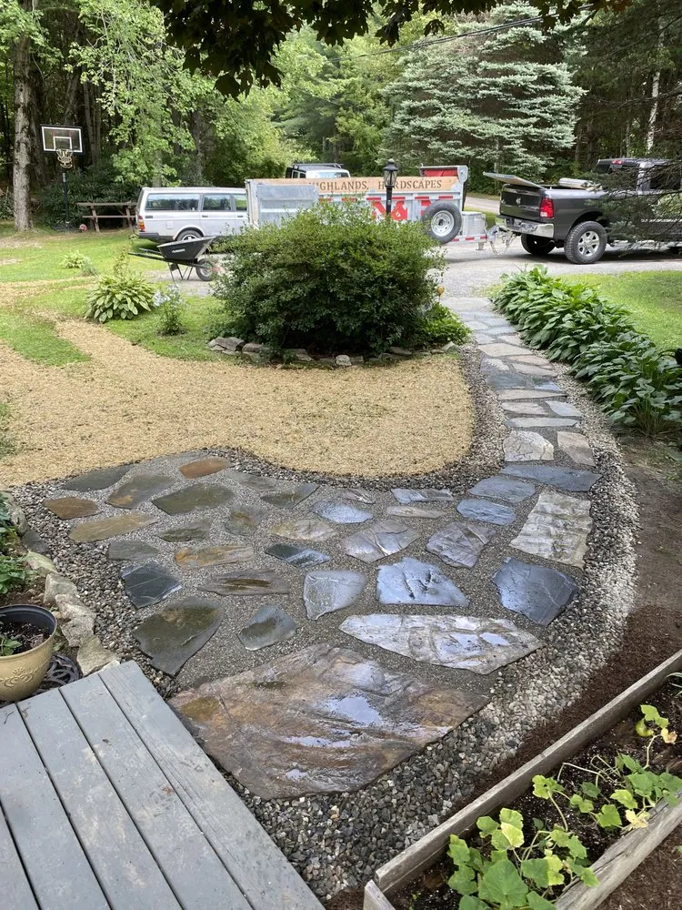 Local yard cleanup service for residential properties in New Sharon, ME by Highlands Hardscapes