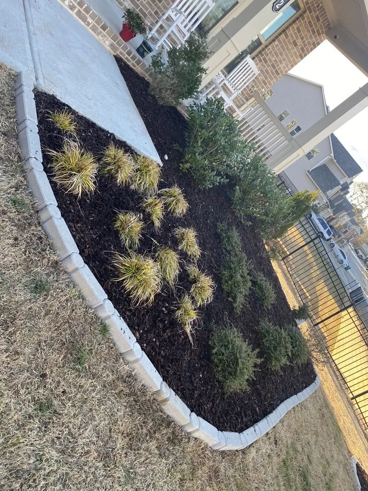 Expert lawn mowing service with custom design in Lawrenceville, GA by Hightower’s 4 Seasons