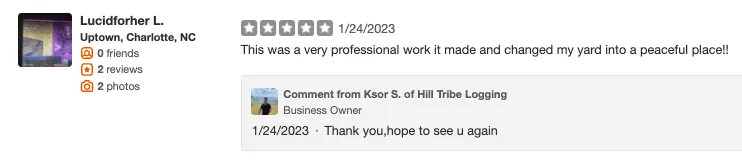 Professional yard cleanup service for year-round maintenance in Charlotte, NC by Hill Tribe Logging