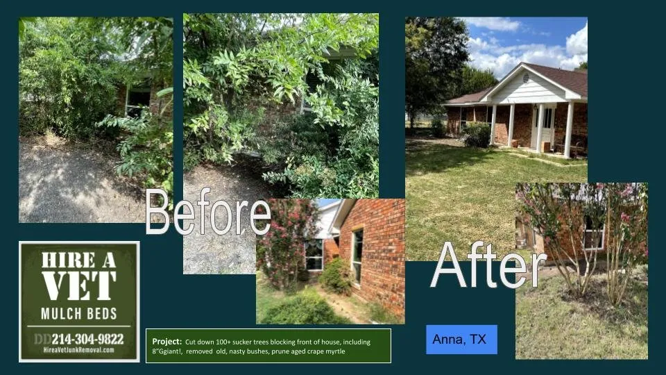 Local landscape design in McKinney, TX - Hire-a-Vet Mulch Beds & Junk Removal
