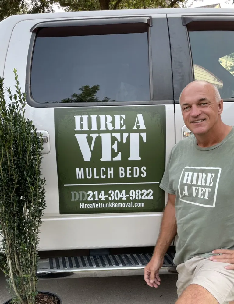 Trusted yard cleanup service experts serving McKinney, TX - Hire-a-Vet Mulch Beds & Junk Removal