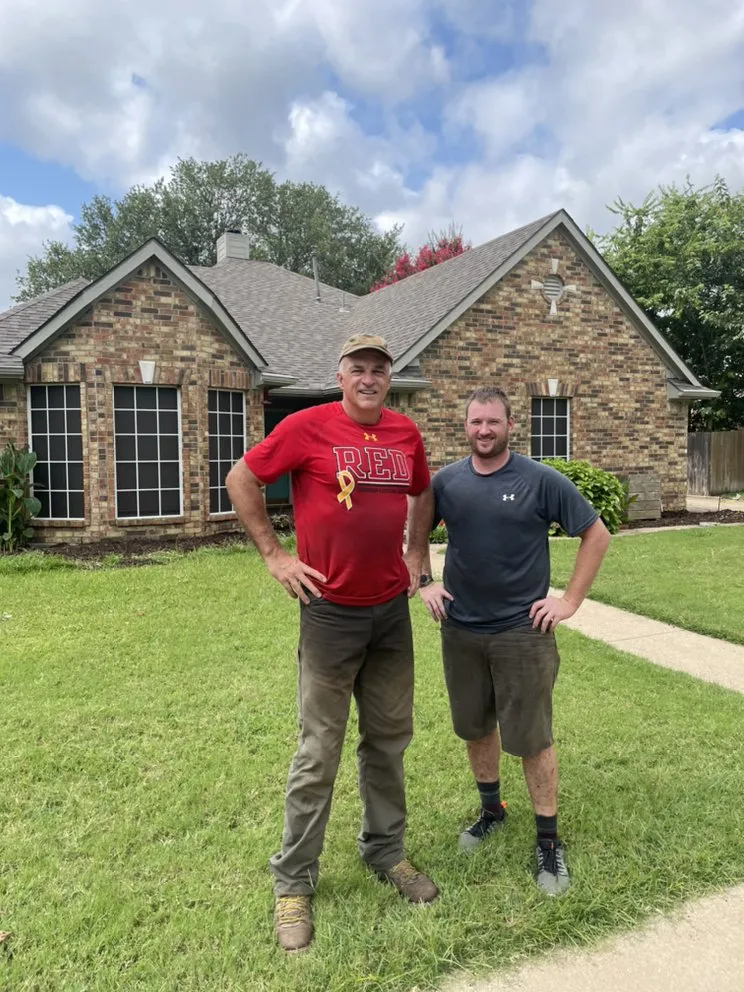 Professional lawn mowing service with custom design across McKinney, TX - Hire-a-Vet Mulch Beds & Junk Removal