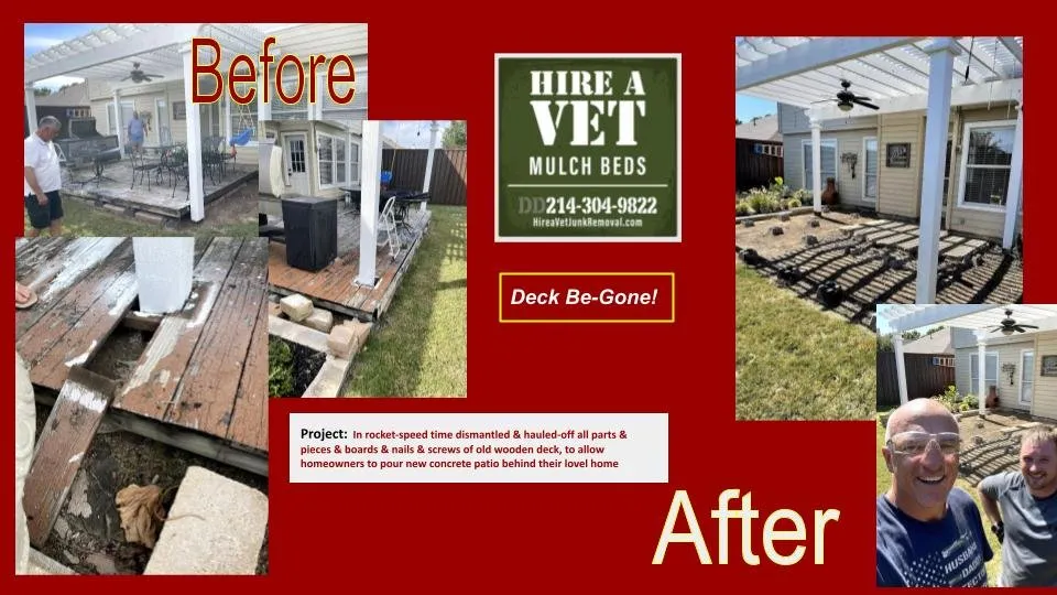 Trusted lawn mowing service in McKinney, TX by Hire-a-Vet Mulch Beds & Junk Removal