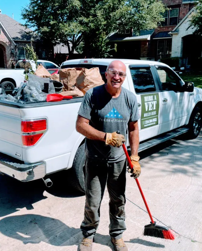 Top-rated residential landscaping for homes in McKinney, TX by Hire-a-Vet Mulch Beds & Junk Removal