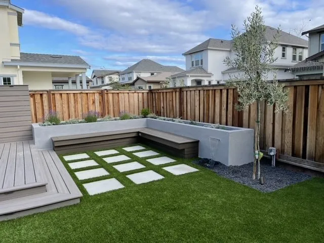 Custom residential landscaping with custom design in Fremont, CA by H&J Landscaping Services