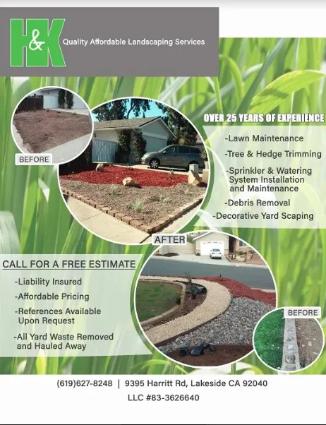 Custom garden landscaping in Lakeside, CA - H&K Landscaping