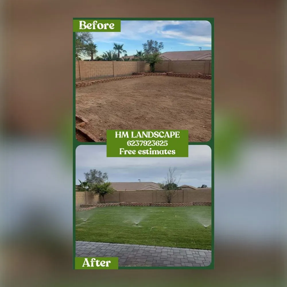 Custom outdoor landscaping for outdoor upgrades in Buckeye, AZ by HM Landscape & Paint