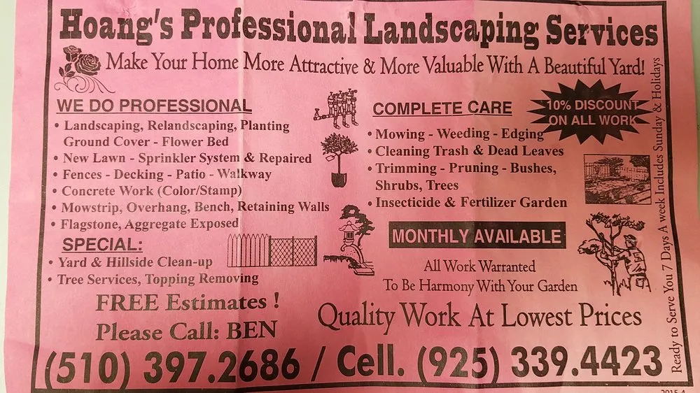 Expert garden landscaping for beautiful yards in Hayward, CA by Hoang's Professional Landscaping Services