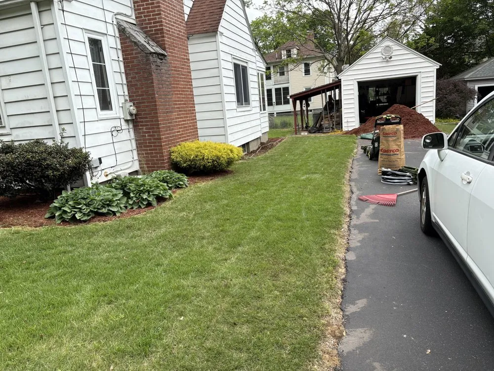 Professional landscape installation for year-round maintenance in Palmer, MA by Holbrook’s Outdoor Housecare