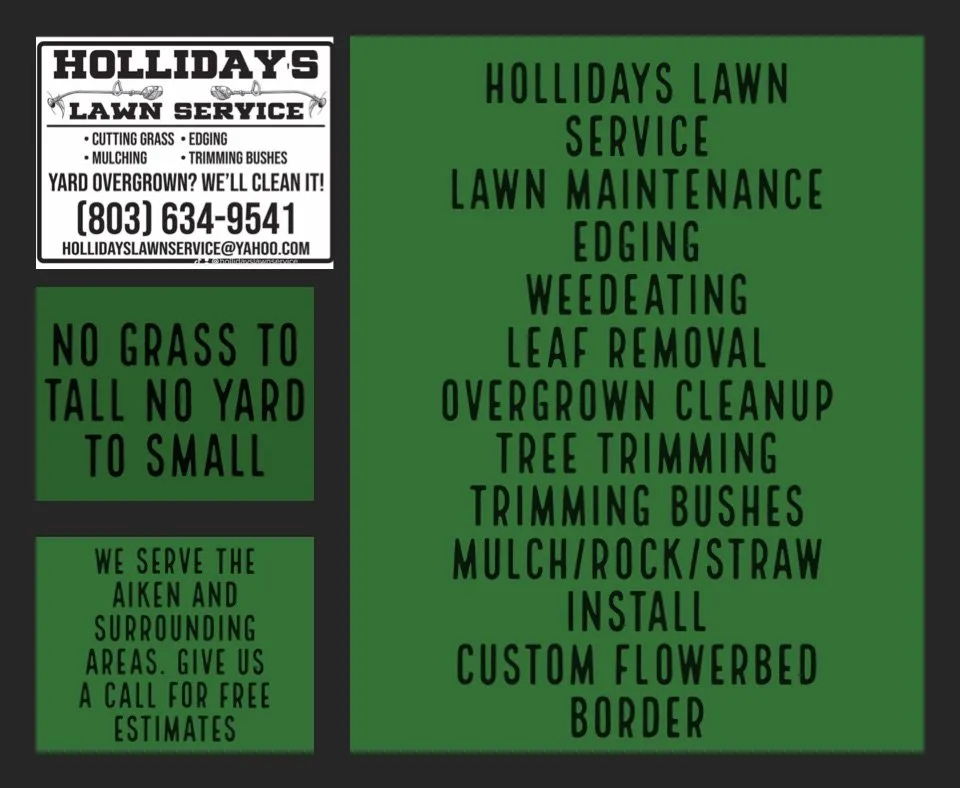 Reliable lawn mowing service experts serving Aiken, SC - Hollidays lawn service