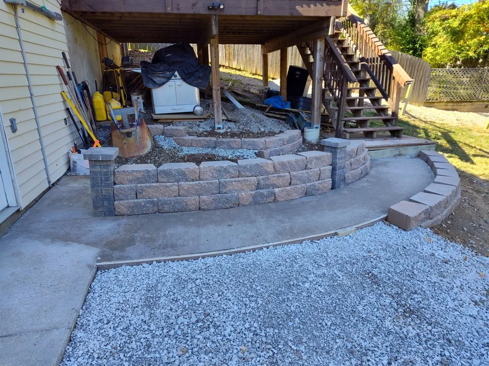 Custom landscape installation with custom design across Alton, IL - Holmes Outdoor Service