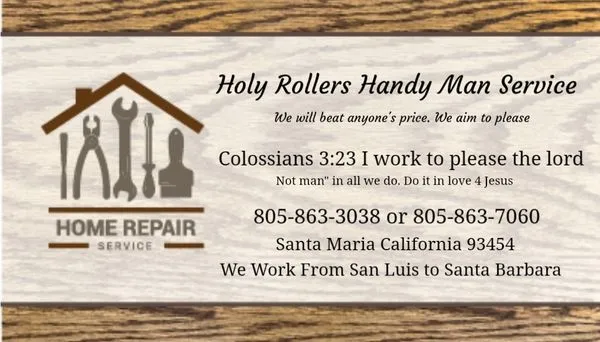 Holy Roller Handy Man Service Logo