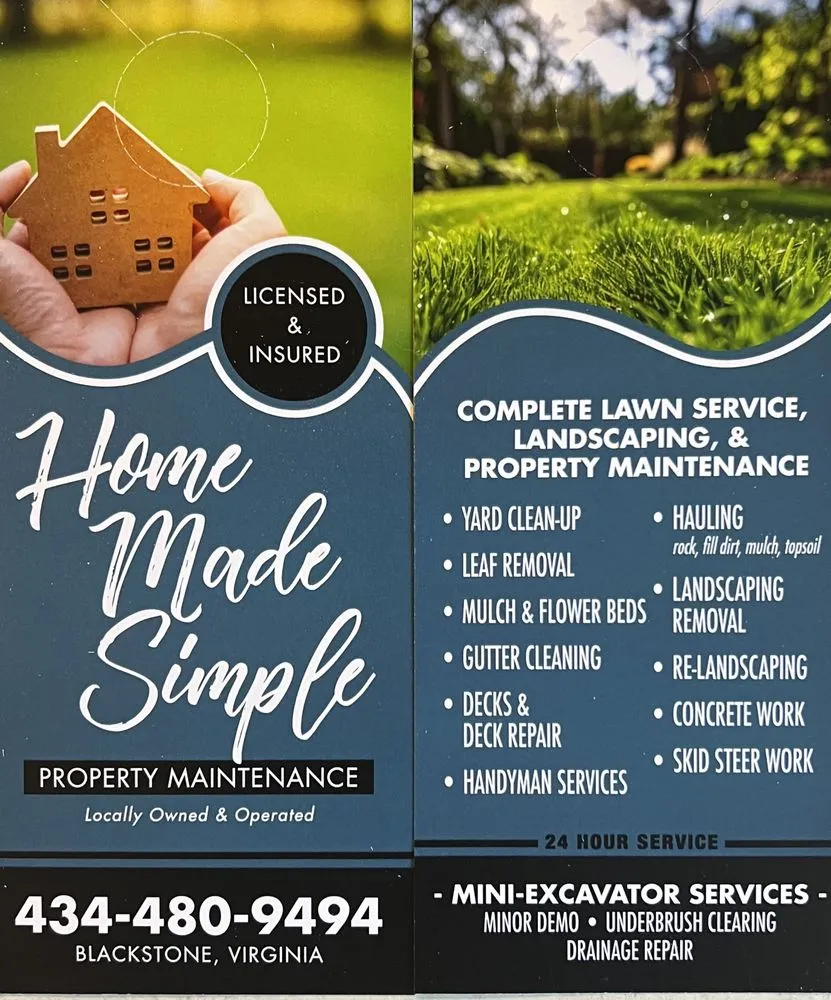 Trusted landscape design in Blackstone, VA - Home Made Simple Property Maintenance
