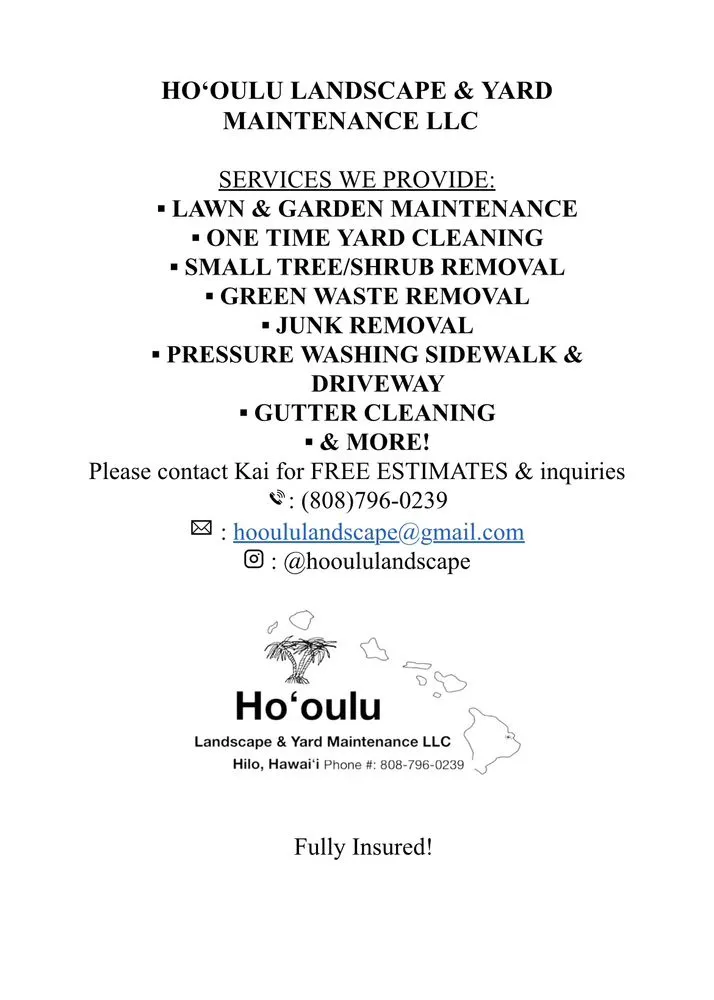 Top-rated lawn care service for beautiful yards across Hilo, HI - Hooulu Landscape & Yard Maintenance