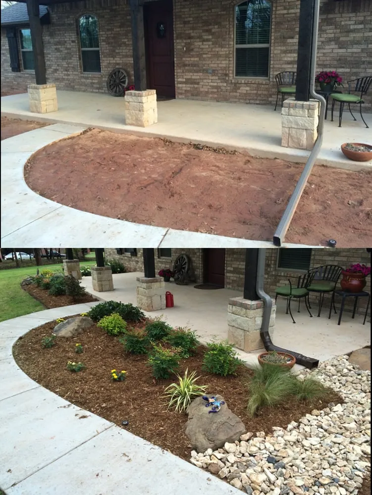 Custom outdoor landscaping in Tuttle, OK by Hortico