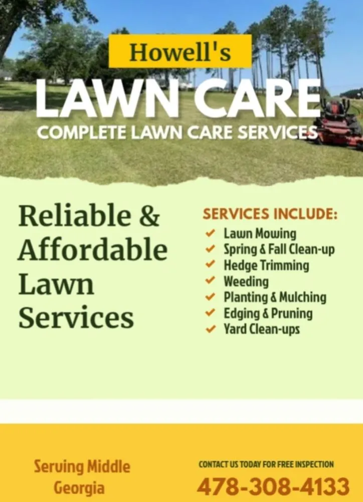 Top-rated lawn mowing service in Eastman, GA by Howell's Lawn Care Services