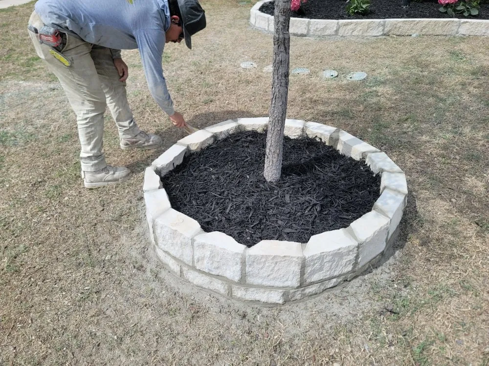 Professional yard maintenance with custom design in Denton, TX by Hugo Perez