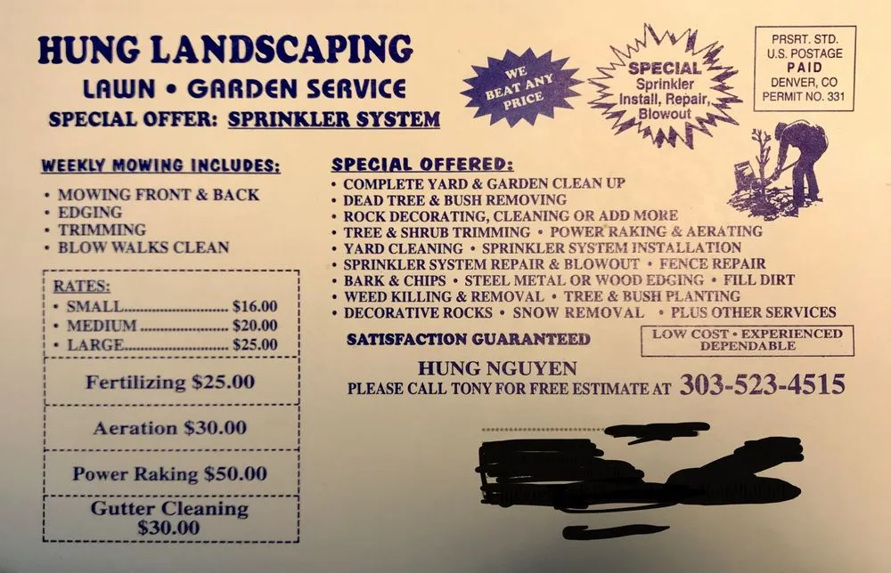 Top-rated lawn care service in Littleton, CO by Hung's Landscaping