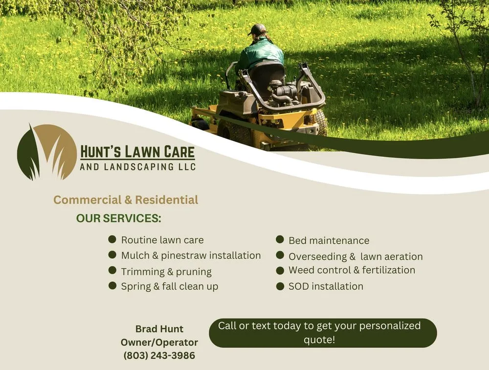 Local lawn care service for outdoor upgrades across Camden, SC - Hunt’s Lawn Care and Landscaping