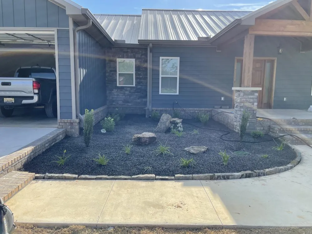Custom landscape design with custom design in Golden, MS by Hurst Lawn