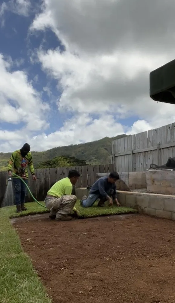 Professional lawn mowing service with custom design in Honolulu, HI by Hybrid Sons Lawn Care & Maintenance