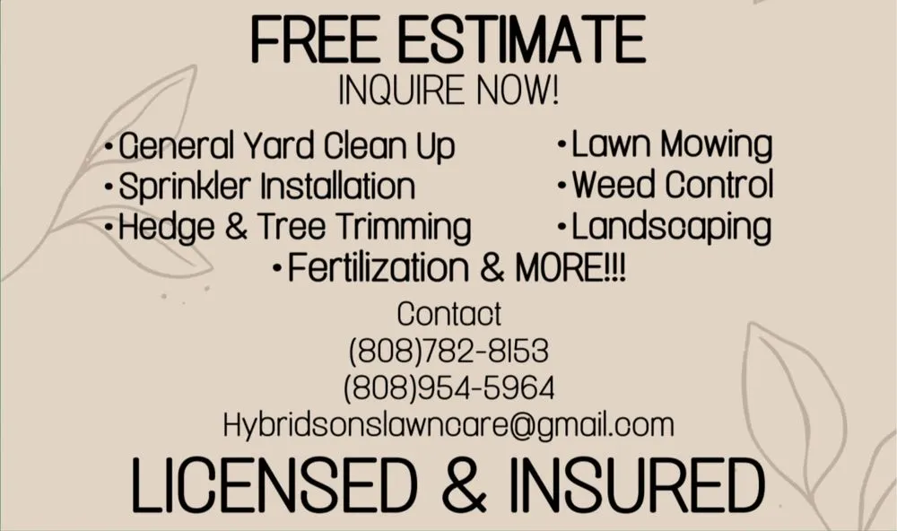 Affordable yard cleanup service in Honolulu, HI by Hybrid Sons Lawn Care & Maintenance