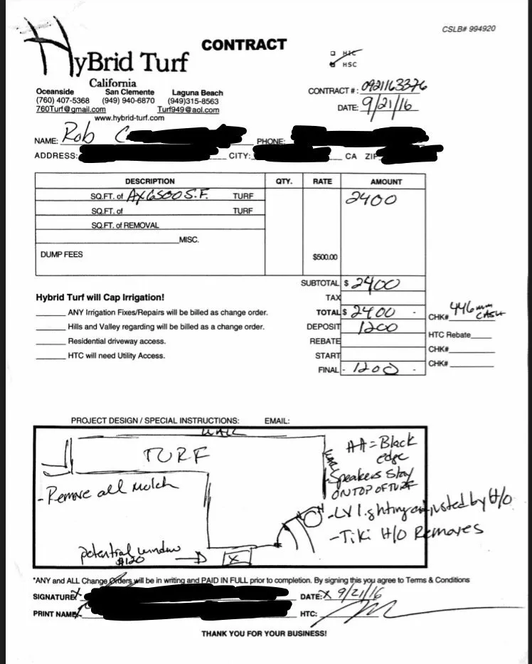 Local landscaping services for residential properties in Oceanside, CA by Hybrid Turf Corp California