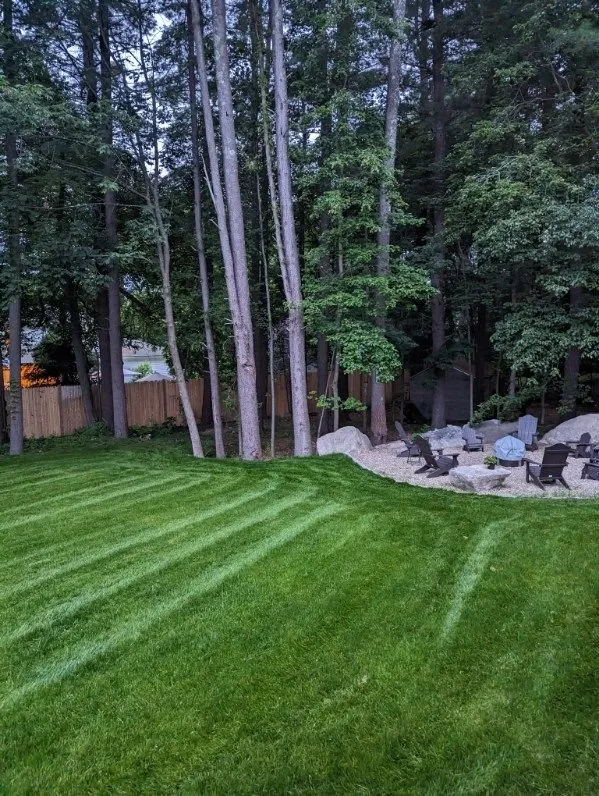 Local garden landscaping with custom design in Medfield, MA by Hydroseeding By Norman