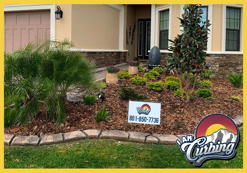 Custom residential landscaping with custom design in Orem, UT by I Am Curbing