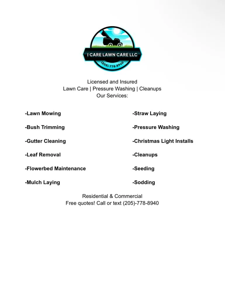 Reliable yard maintenance in Birmingham, AL - I Care Lawn Care