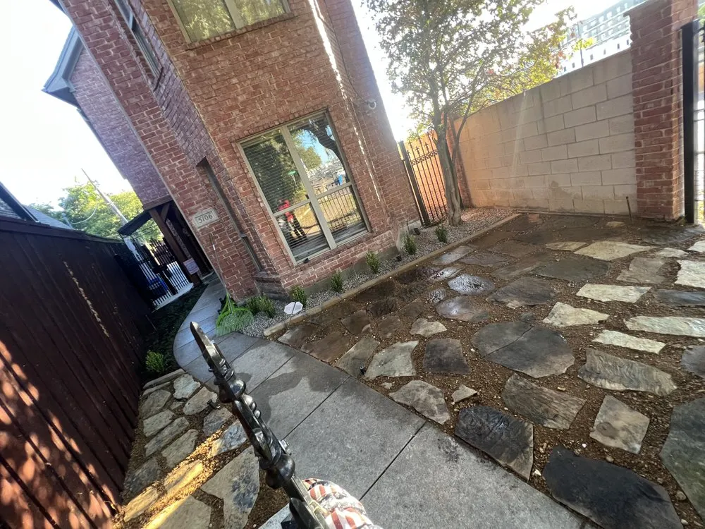 Affordable lawn mowing service with custom design in Dallas, TX by Ibarra’s Fresh Cuts Landscaping