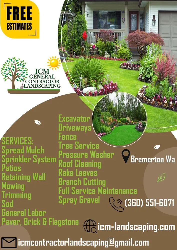 Custom landscape design in Bremerton, WA by ICM General Contractor Landscaping