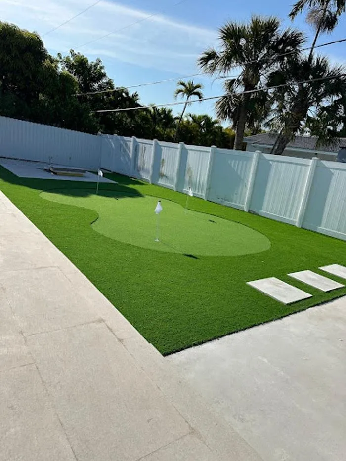 Professional yard maintenance with custom design in Miami, FL by IFM Turf
